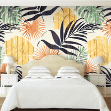 MinimalisticDecor.com-Colourful Leaf Wallpaper Murals - Vibrant Wall Decor Options