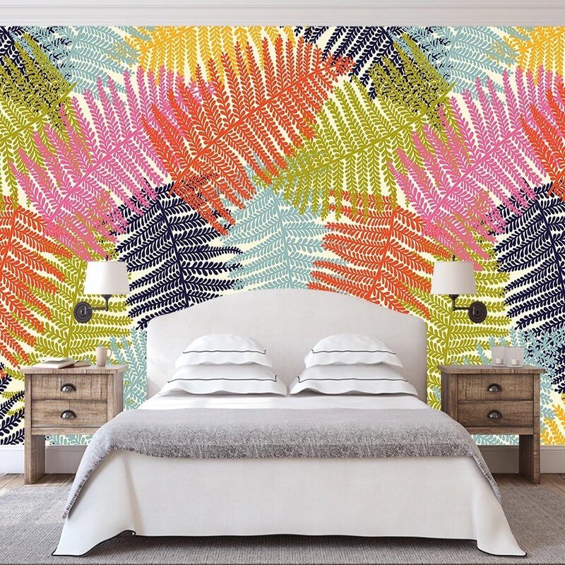 MinimalisticDecor.com-Colourful Leaves Wallpaper: Get Vibrant & Striking Designs