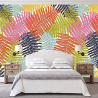 MinimalisticDecor.com-Colourful Leaves Wallpaper: Get Vibrant & Striking Designs