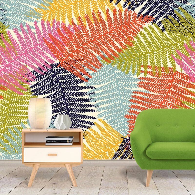 MinimalisticDecor.com-Colourful Leaves Wallpaper: Get Vibrant & Striking Designs