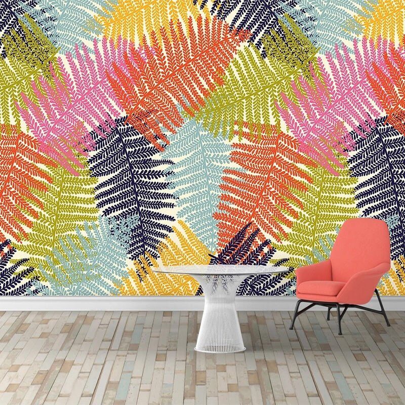 MinimalisticDecor.com-Colourful Leaves Wallpaper: Get Vibrant & Striking Designs