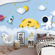 MinimalisticDecor.com-Cosmic Adventure 3D Astronaut Universe Wallpaper