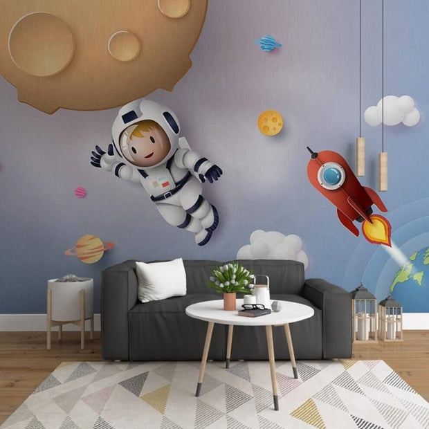 MinimalisticDecor.com-Cosmic Adventures Astronaut in space Wallpaper