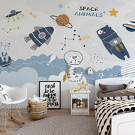 MinimalisticDecor.com-Cosmic Space Rocket Adventures Wallpaper