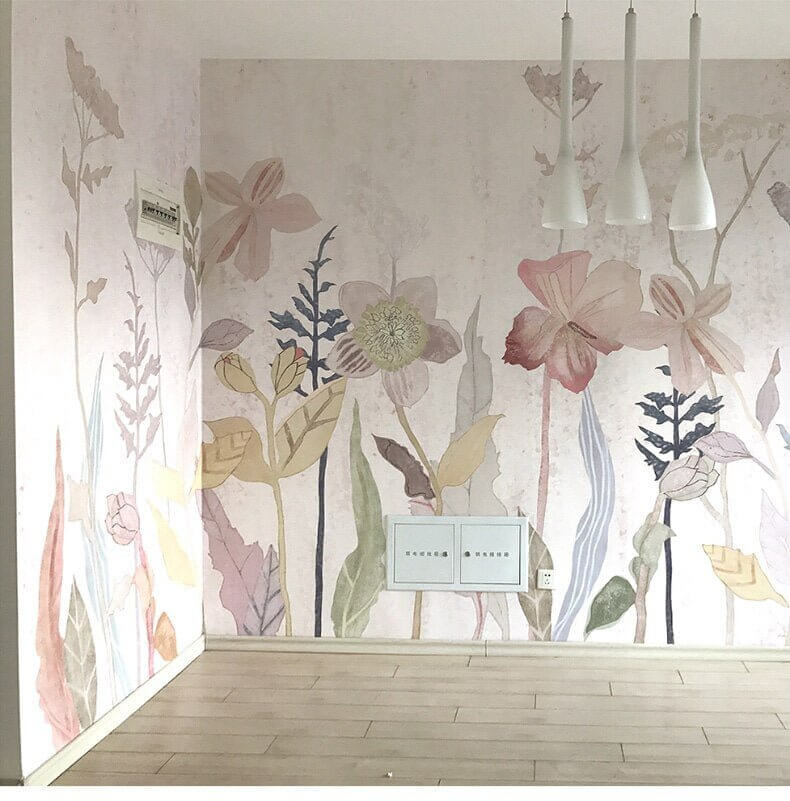 MinimalisticDecor.com-Countryside Flowers Wallpaper Mural: Enhance Your Space