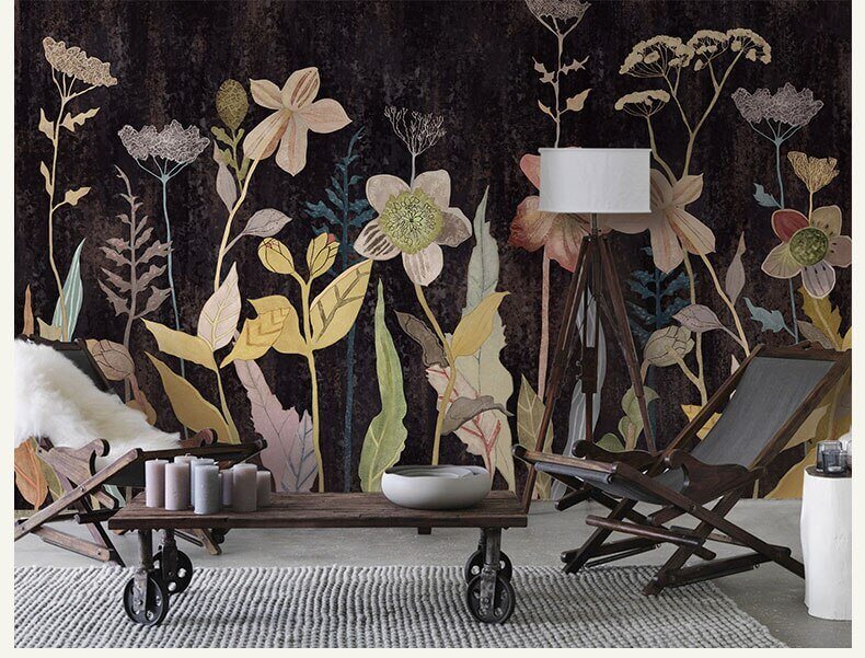 MinimalisticDecor.com-Countryside Flowers Wallpaper Mural: Enhance Your Space