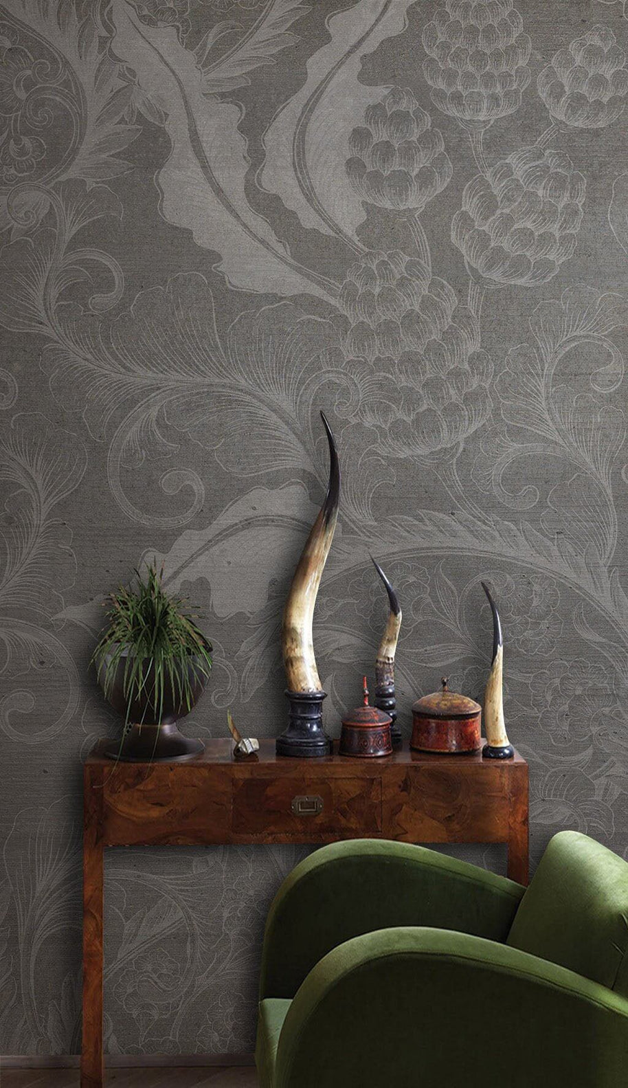 MinimalisticDecor.com-Dark Gray Scones Shadow Wallpaper Mural