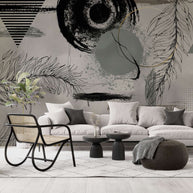 MinimalisticDecor.com-Dark Pattern Green - Living Room Wallpaper Mural