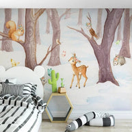 MinimalisticDecor.com-Deer in Winter Wonderland Wallpaper