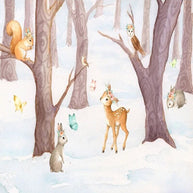 MinimalisticDecor.com-Deer in Winter Wonderland Wallpaper