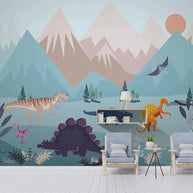 MinimalisticDecor.com-Dino Dreamland Wallpaper