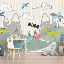 MinimalisticDecor.com-Dino Jungle - Kids Nursery Wallpaper Mural