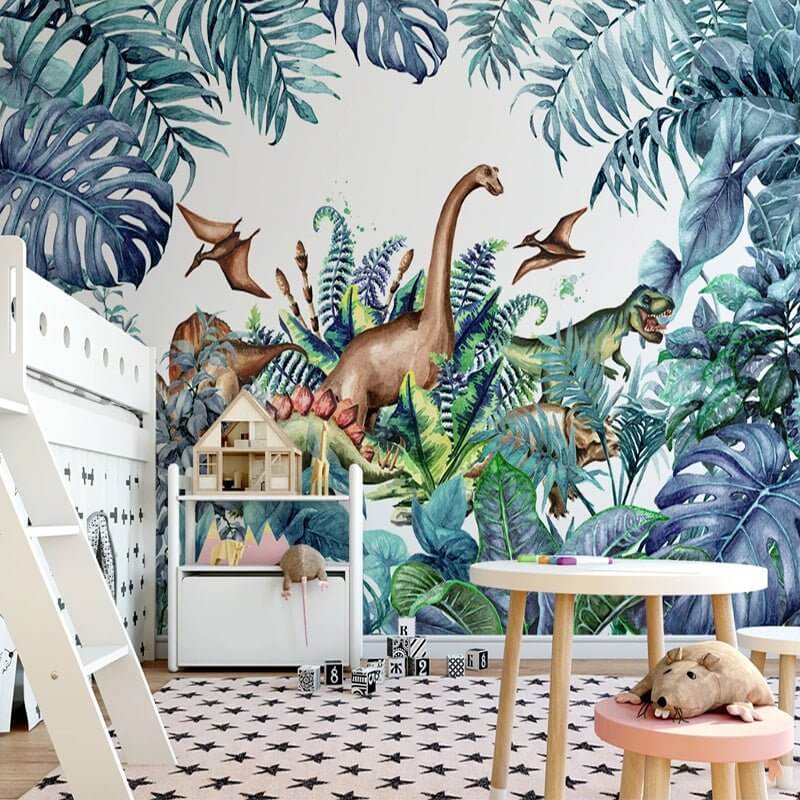 MinimalisticDecor.com-Dinosaur Theme Wallpaper - Perfect for Kids' Bedrooms