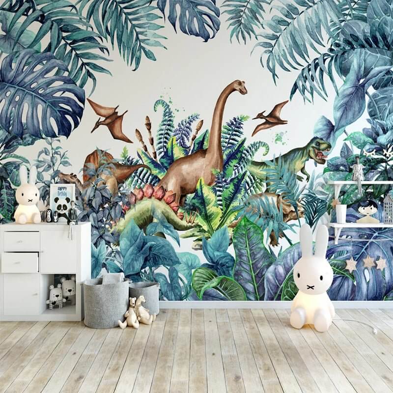 MinimalisticDecor.com-Dinosaur Theme Wallpaper - Perfect for Kids' Bedrooms