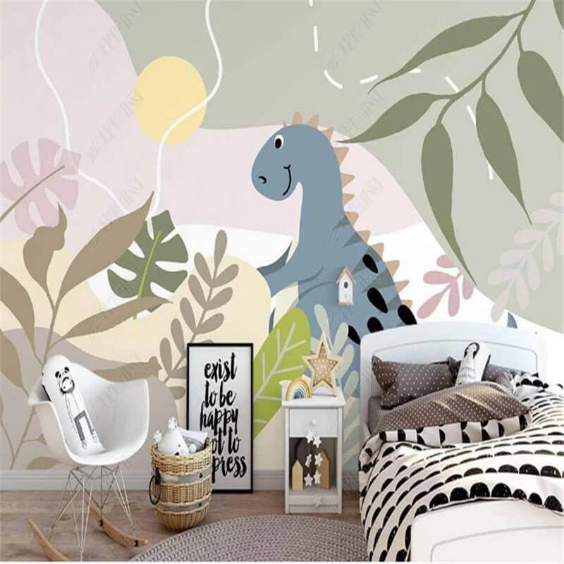 MinimalisticDecor.com-Dinosaur Wallpaper: Kids Room Stunning Design