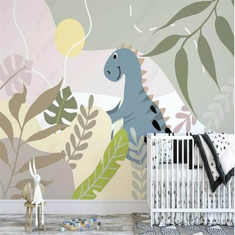 MinimalisticDecor.com-Dinosaur Wallpaper: Kids Room Stunning Design