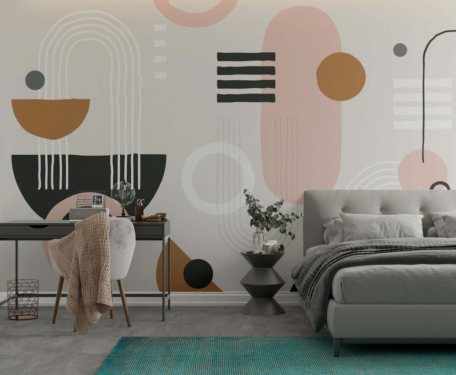 MinimalisticDecor.com-Discover Bohemian Shapes Wallpaper Mural – Exclusive Design