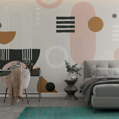 MinimalisticDecor.com-Discover Bohemian Shapes Wallpaper Mural – Exclusive Design