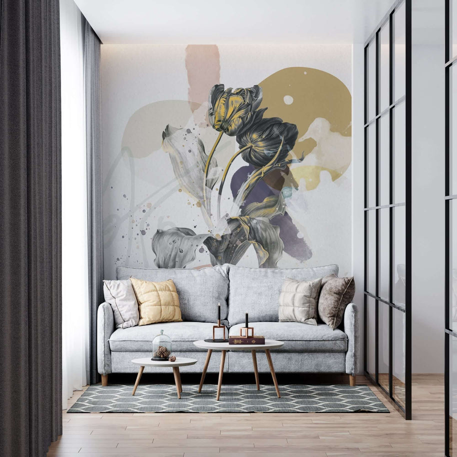MinimalisticDecor.com-Elegance: Floral Wallpaper Mural to Elevate DécorElegance