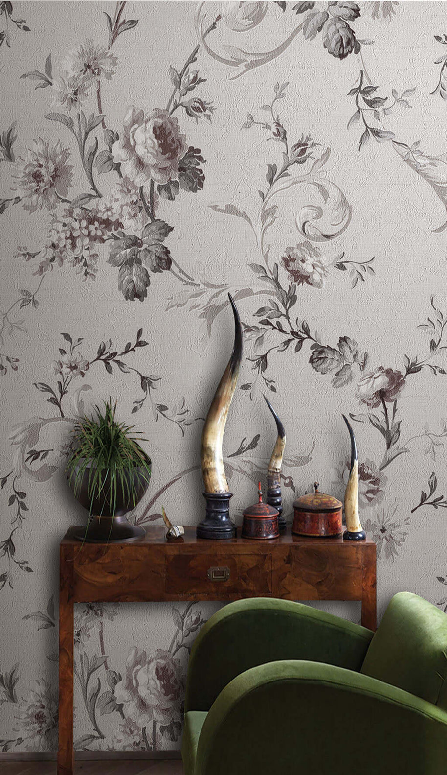 MinimalisticDecor.com-Elegant Flowers Luxe Wallpaper Mural