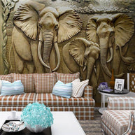 MinimalisticDecor.com-Elephants Engraved Wallpaper - Impressive Designs & Quality