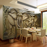 MinimalisticDecor.com-Elephants Engraved Wallpaper - Impressive Designs & Quality