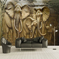 MinimalisticDecor.com-Elephants Engraved Wallpaper - Impressive Designs & Quality