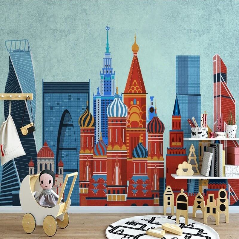 MinimalisticDecor.com-Enchanting Aladdin's Castle Nursery Wallpaper