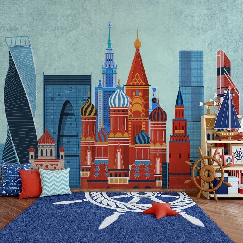 MinimalisticDecor.com-Enchanting Aladdin's Castle Nursery Wallpaper