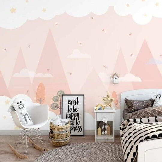 MinimalisticDecor.com-Enchanting Forest and Moon Nursery Wallpaper