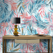 MinimalisticDecor.com-Exotic Watercolour Design Leaves Wallpaper Mural