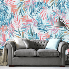MinimalisticDecor.com-Exotic Watercolour Design Leaves Wallpaper Mural