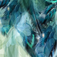 MinimalisticDecor.com-Falling Green Leaf Wallpaper Murals: Transform Your Space