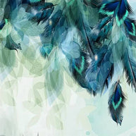 MinimalisticDecor.com-Falling Green Leaf Wallpaper Murals: Transform Your Space