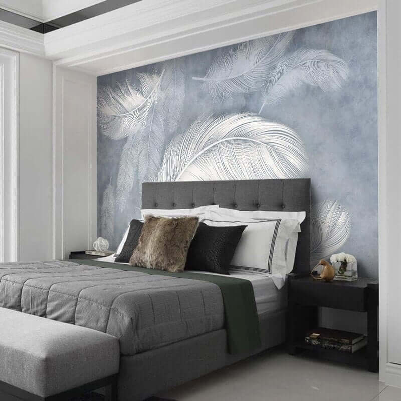 MinimalisticDecor.com-Feather Wallpaper for Home Wall Decor
