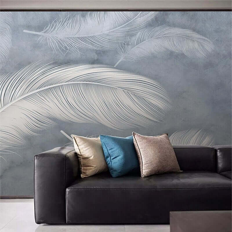 MinimalisticDecor.com-Feather Wallpaper for Home Wall Decor