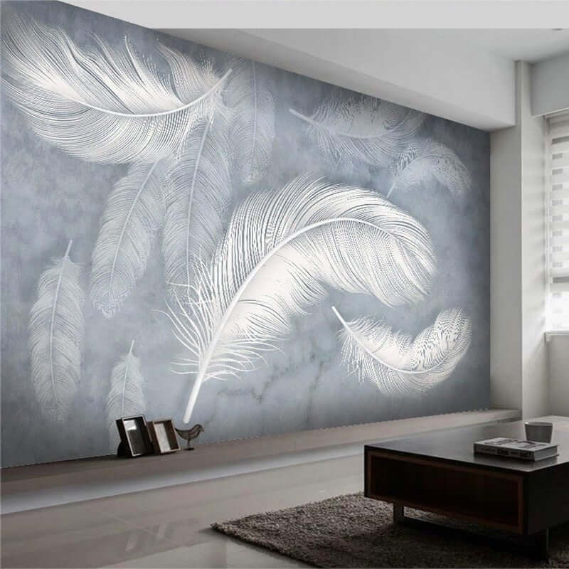 MinimalisticDecor.com-Feather Wallpaper for Home Wall Decor