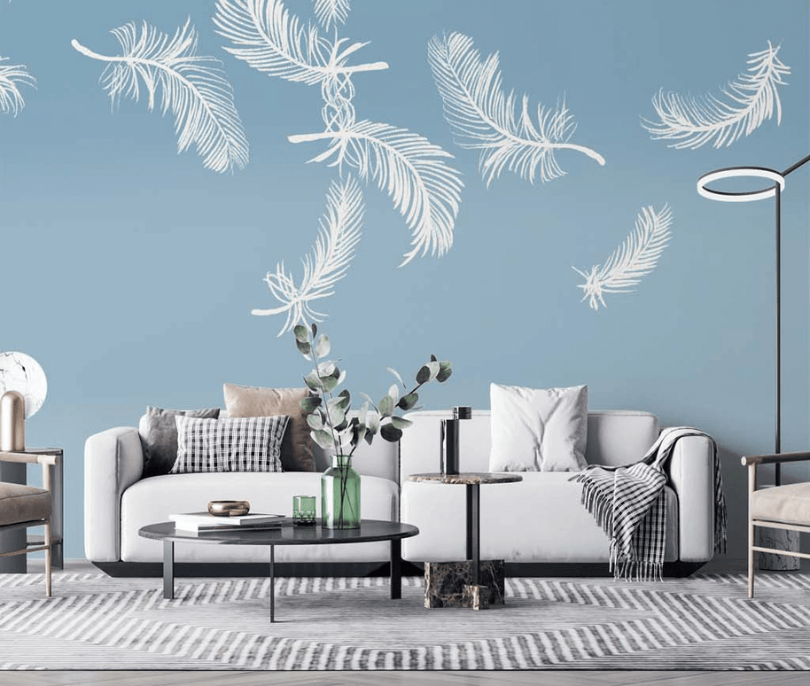 MinimalisticDecor.com-Feathers Wallpaper Murals: Transform Your Space Instantly