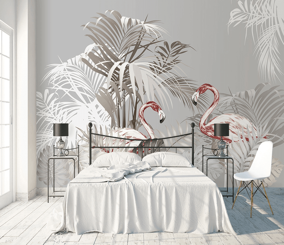 MinimalisticDecor.com-Flamingo Theme Wallpaper Murals