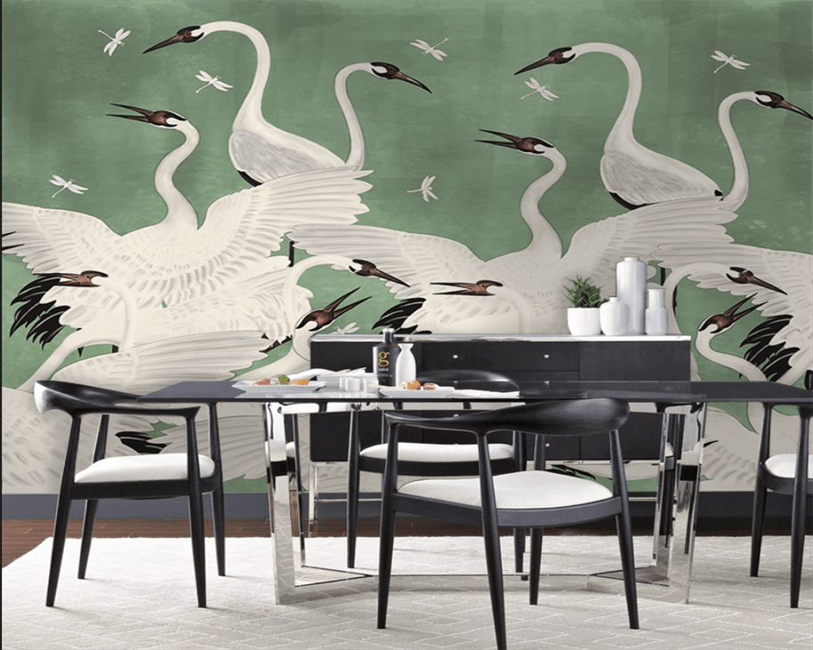 MinimalisticDecor.com-Flamingo Wallpaper Mural - Vibrant and Eye-Catching Design