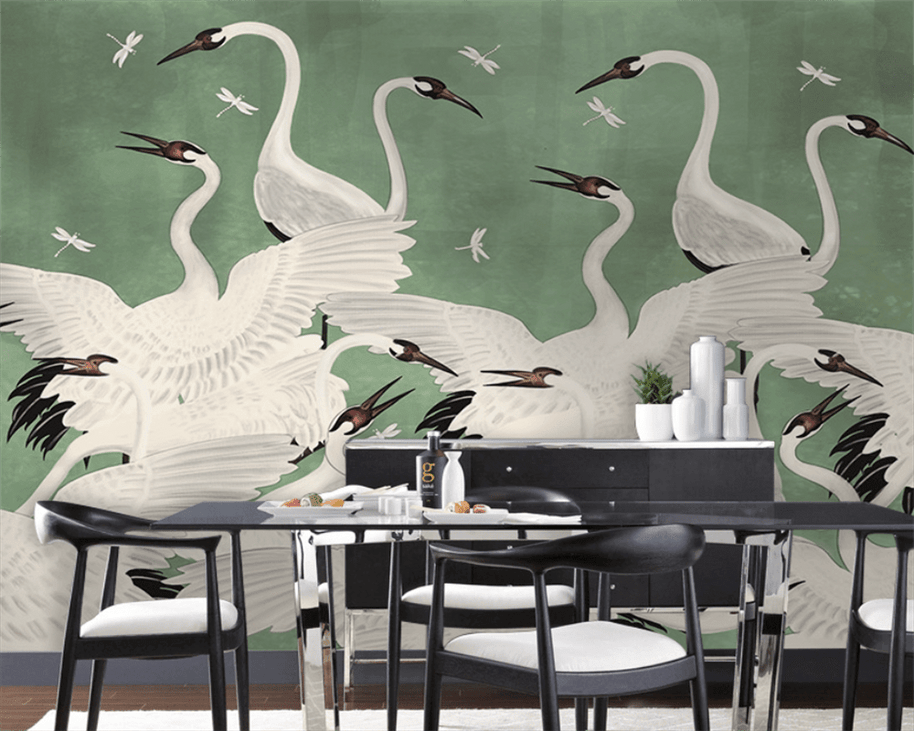 MinimalisticDecor.com-Flamingo Wallpaper Mural - Vibrant and Eye-Catching Design