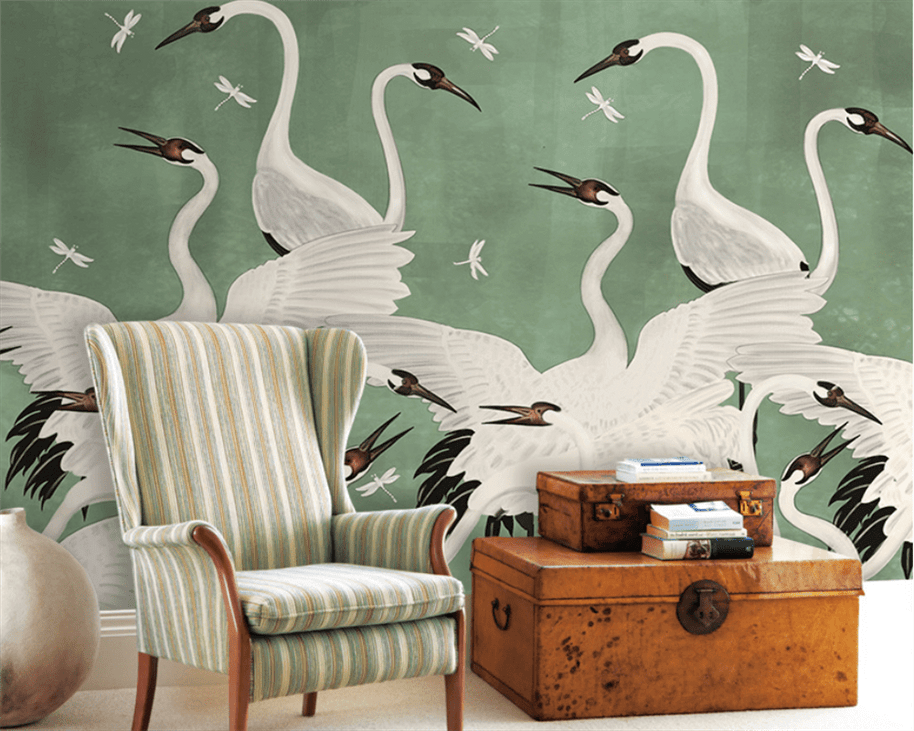 MinimalisticDecor.com-Flamingo Wallpaper Mural - Vibrant and Eye-Catching Design