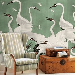 MinimalisticDecor.com-Flamingo Wallpaper Mural - Vibrant and Eye-Catching Design