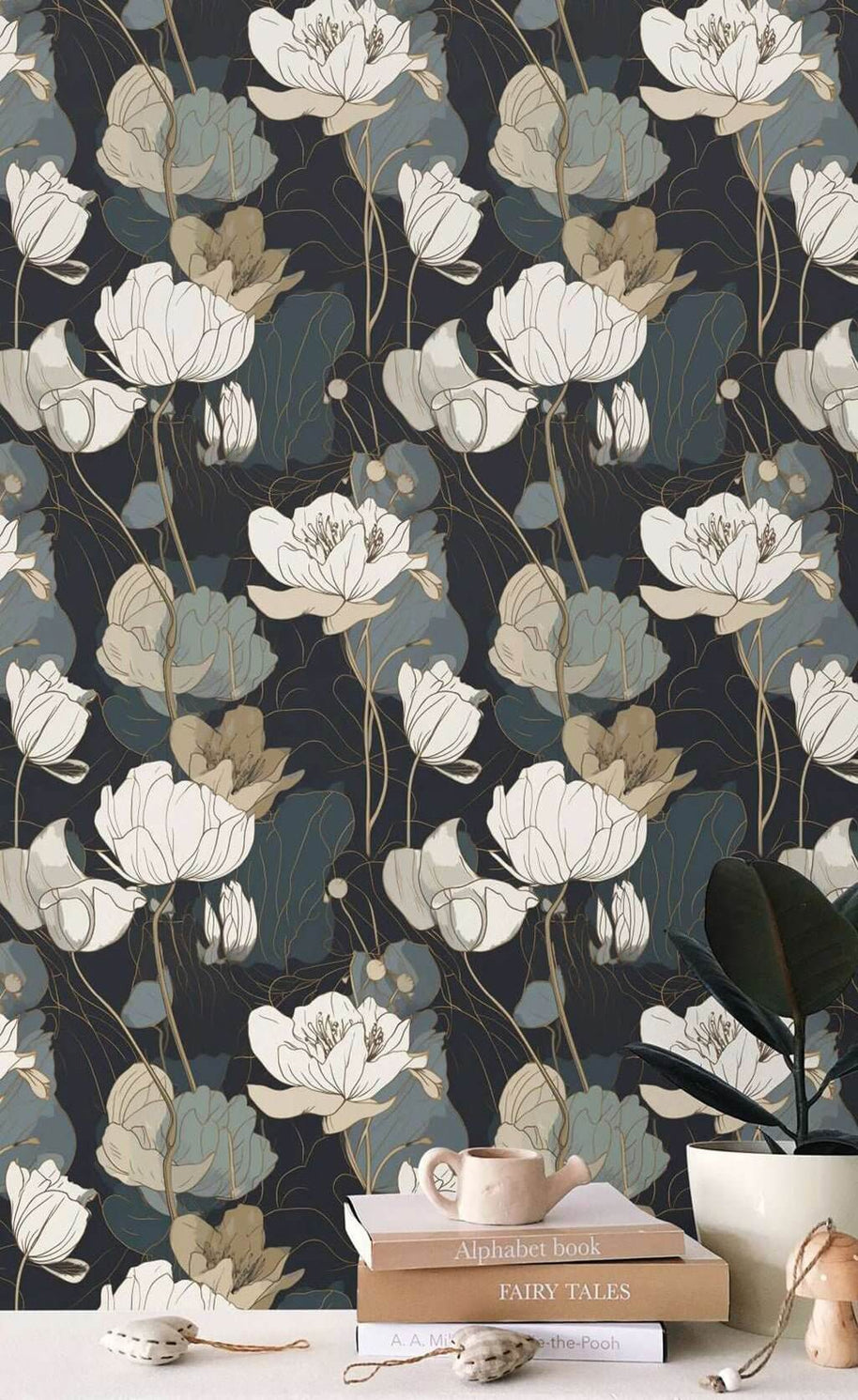 MinimalisticDecor.com-Floral Ambience Wallpaper Mural