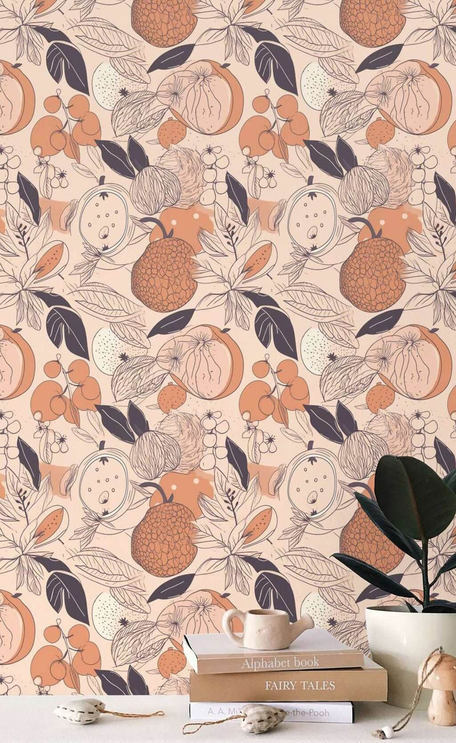 MinimalisticDecor.com-Floral Blossom Fruits Wallpaper Mural