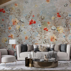 MinimalisticDecor.com-Floral Elegance: Living Room Wallpaper Mural