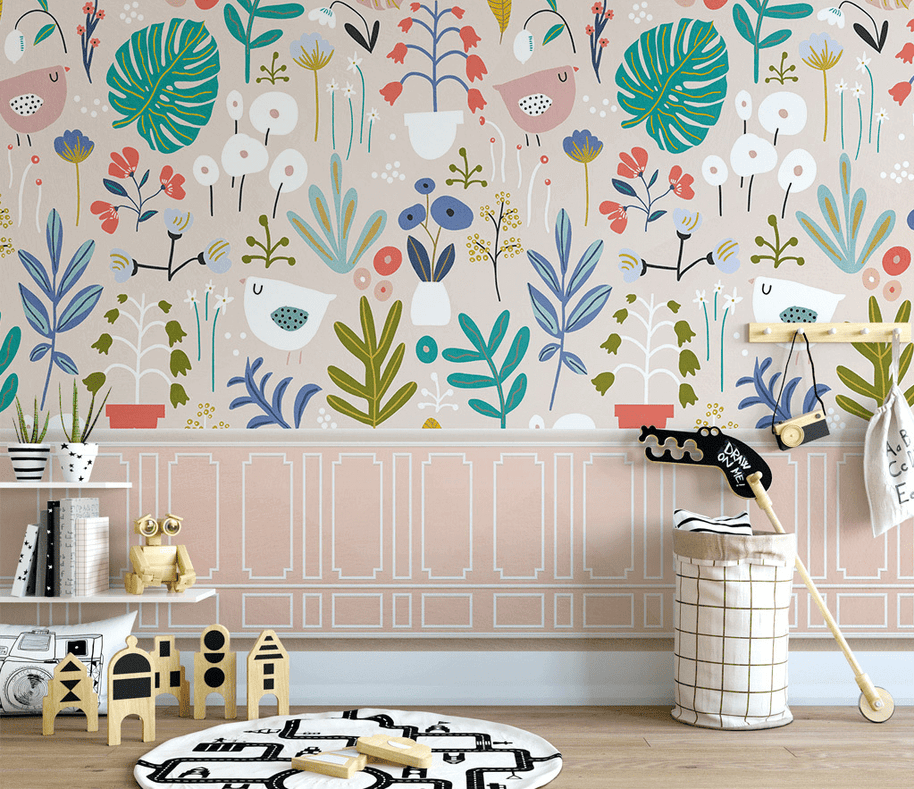 MinimalisticDecor.com-Floral Leaves Wallpaper Murals - Transform your walls