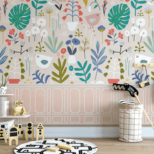 MinimalisticDecor.com-Floral Leaves Wallpaper Murals - Transform your walls