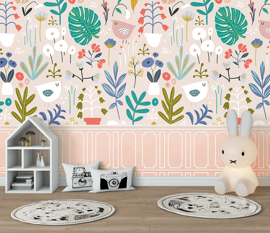 MinimalisticDecor.com-Floral Leaves Wallpaper Murals - Transform your walls
