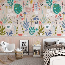 MinimalisticDecor.com-Floral Leaves Wallpaper Murals - Transform your walls